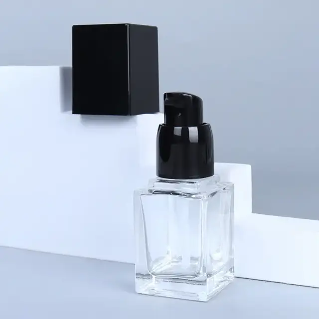 Square Glass Pump Bottles view 2