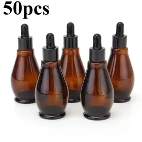 Amber glass dropper bottles