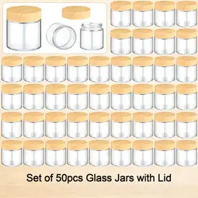 Wood-lid glass jars