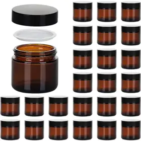Amber Glass Cosmetic Jars