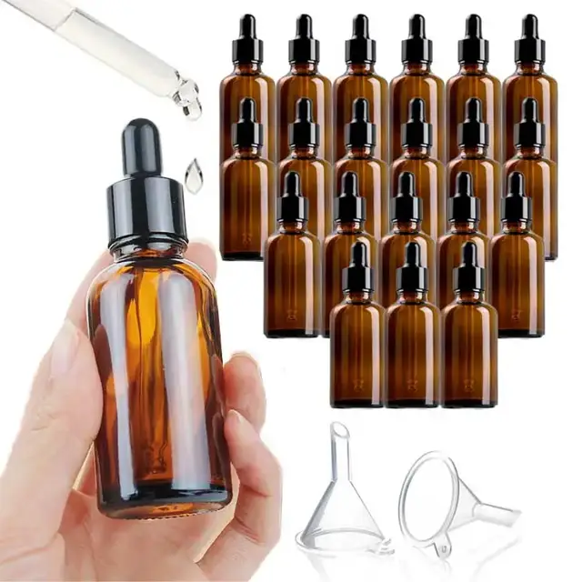 Amber Glass Dropper Bottles