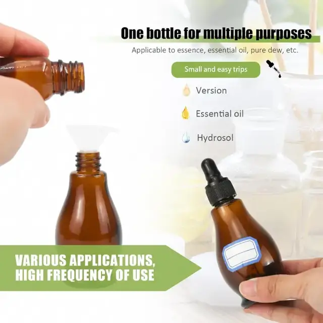 Amber glass dropper bottles view 4