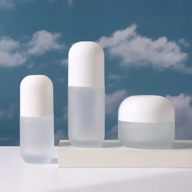 Frosted Glass Pump Bottles view 2
